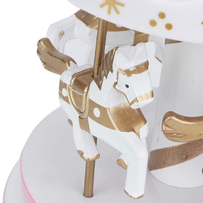 Manège chevaux enfant rose