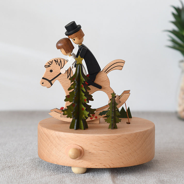 Boîte à musique bois cheval