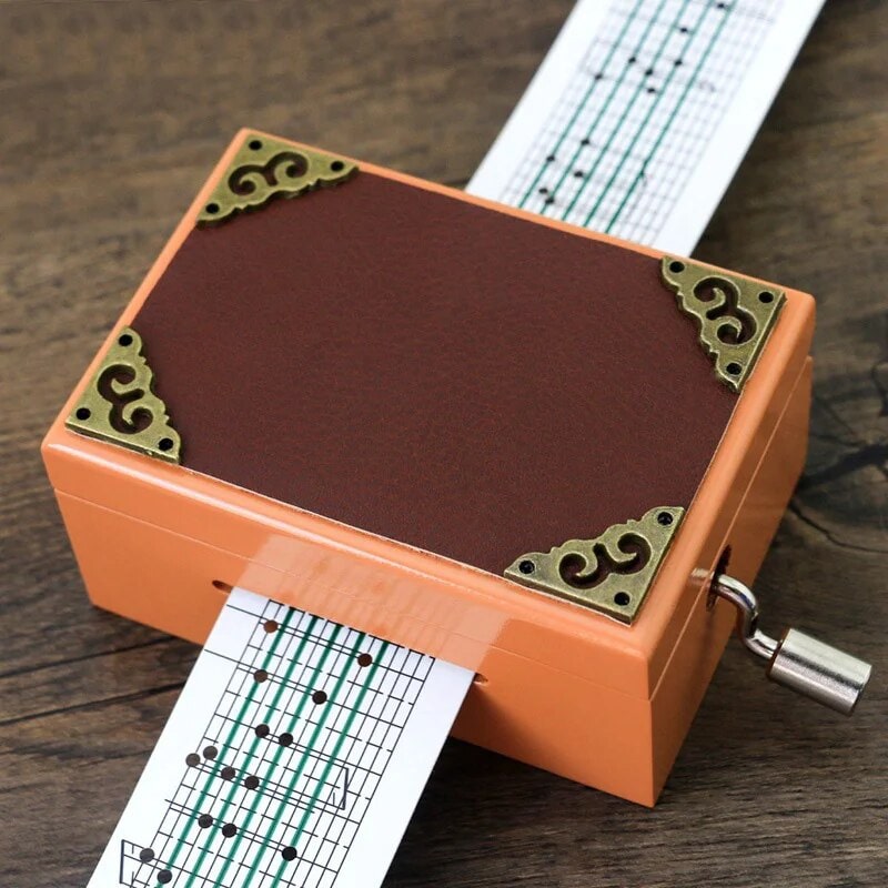 Boîte à Musique en Bois Personnalisée Orange