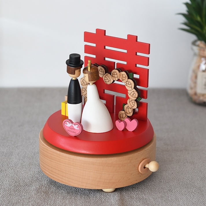 Boîte à Musique Mariage en Bois