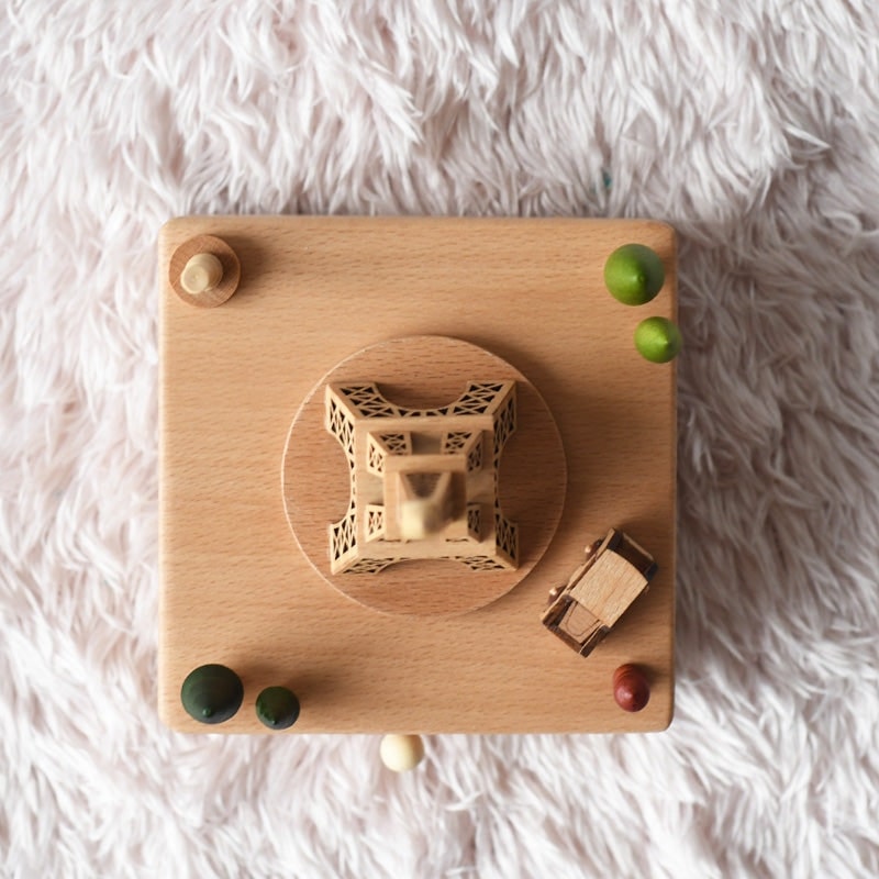 Boîte à Musique Tour Eiffel en Bois