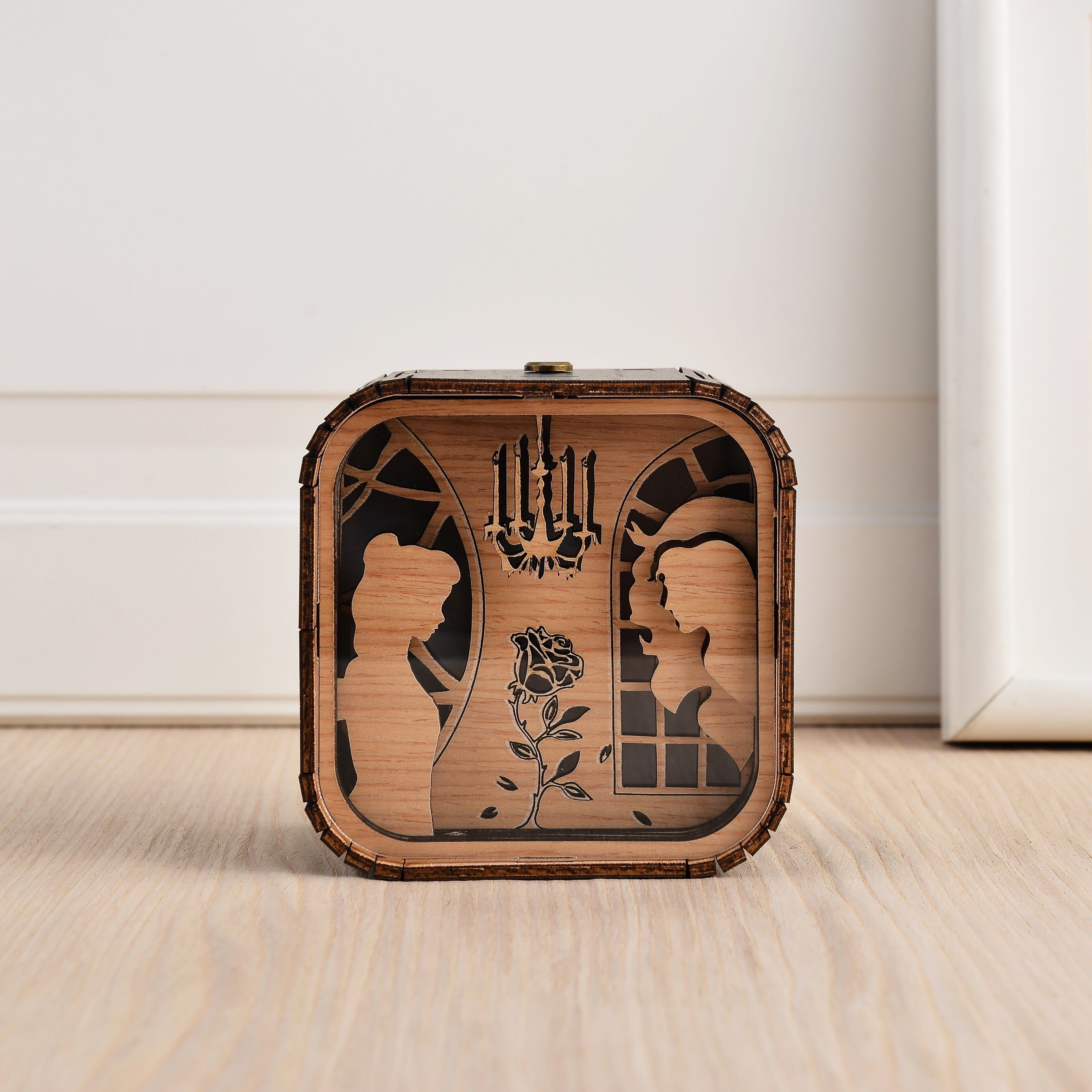 boite a musique veilleuse la belle et la bete