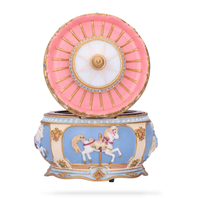 Ancienne Boîte à Musique Rose et bleue