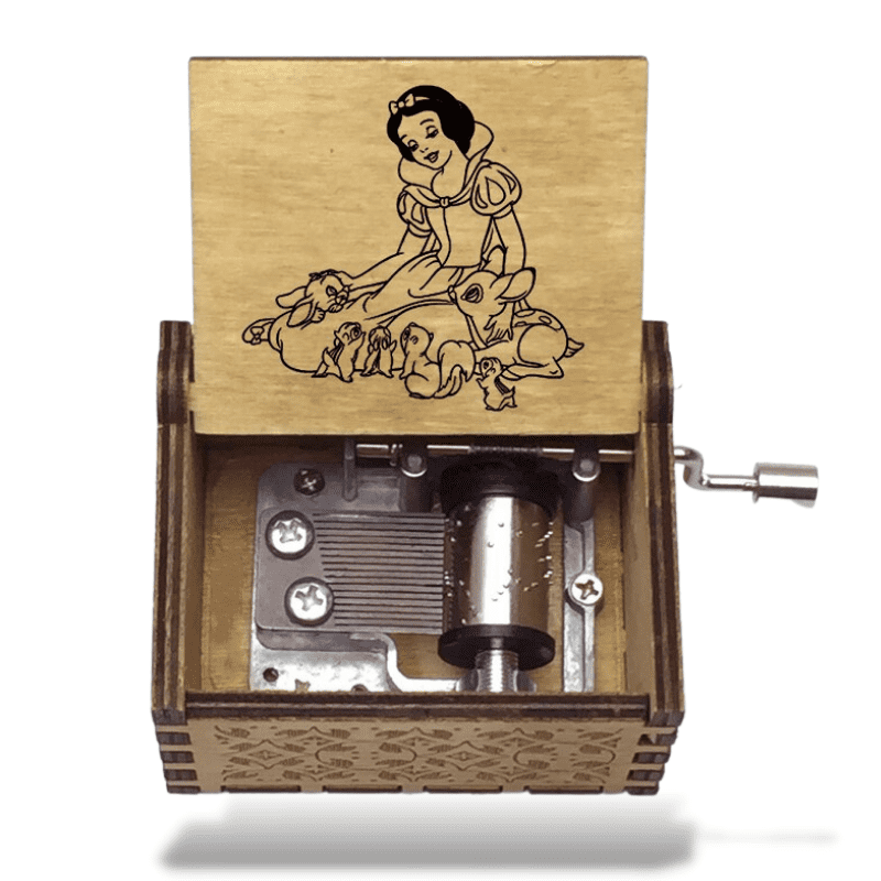 Boîte à Musique Blanche Neige manivelle