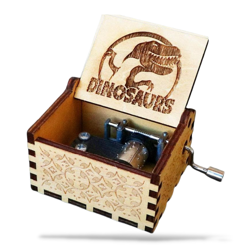 Boîte à Musique Manivelle Dinosaure