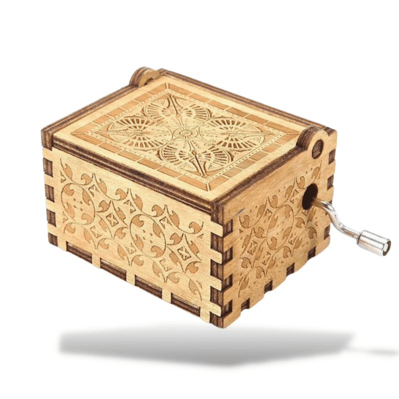 Boîte à Musique Manivelle Zelda en Bois