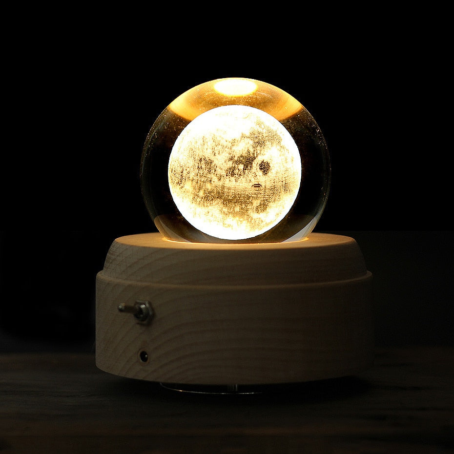 Boîte à musique Lune LED